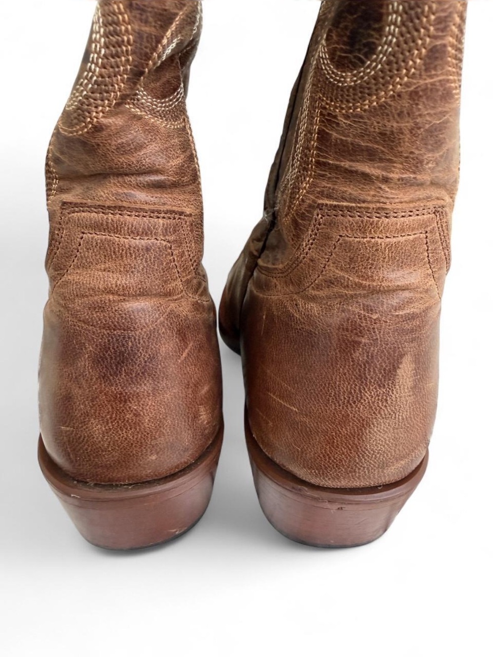 Shyanne Tan Distressed Leather Western Cowboy Boots Size 7B - Picture 5 of 8